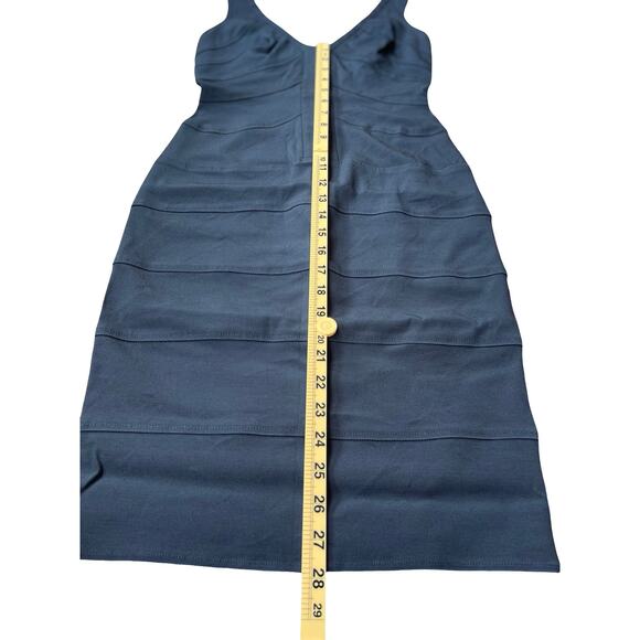 Bianca Nero Black Bandage Bodycon V Neck Stretch Slimming Dress - Small est. - Picture 10 of 12